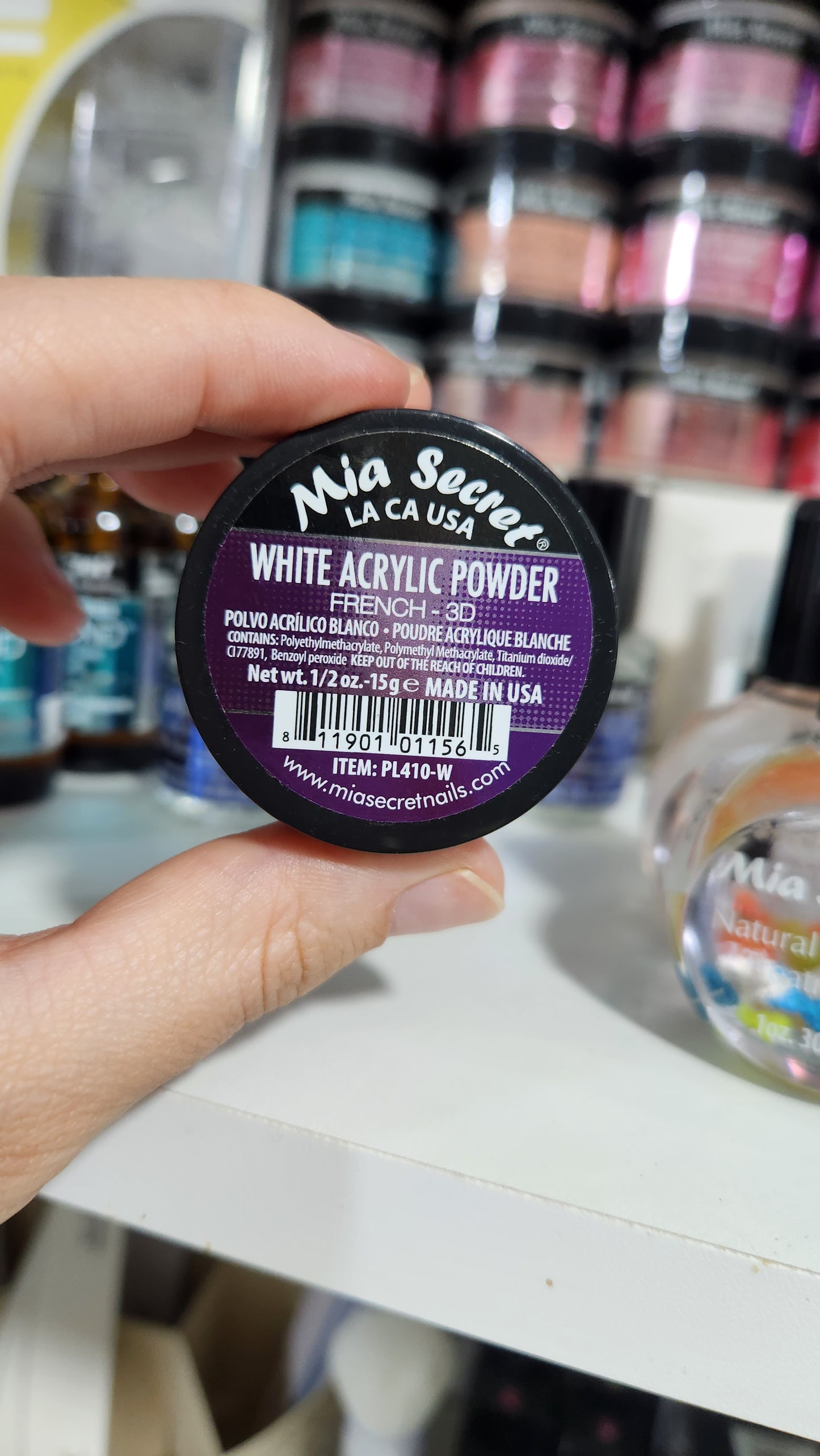 Mia secret Acrílico blanco 15grs