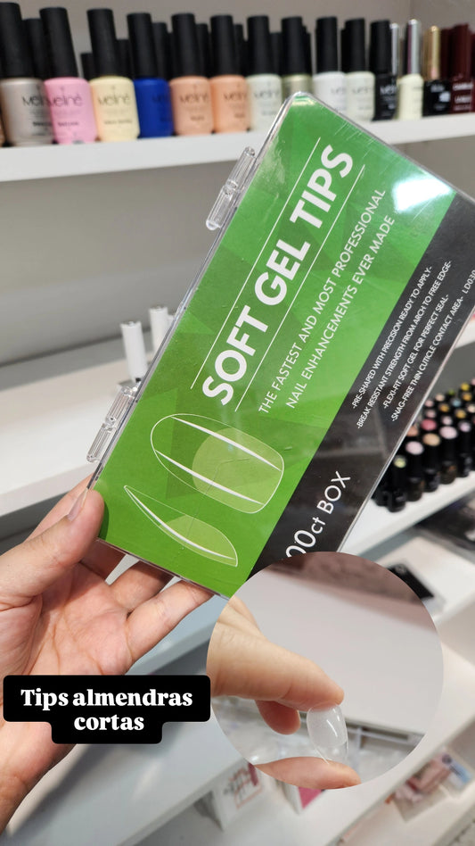 Tips para soft gel pre limado caja de 500unidades