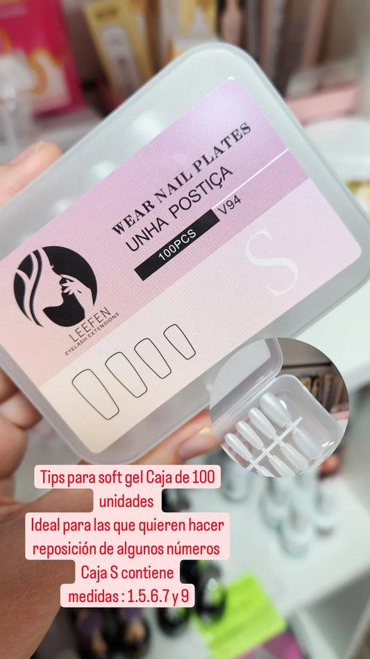 Tips para soft gel pre limado 100uni ( Reposición de números)
