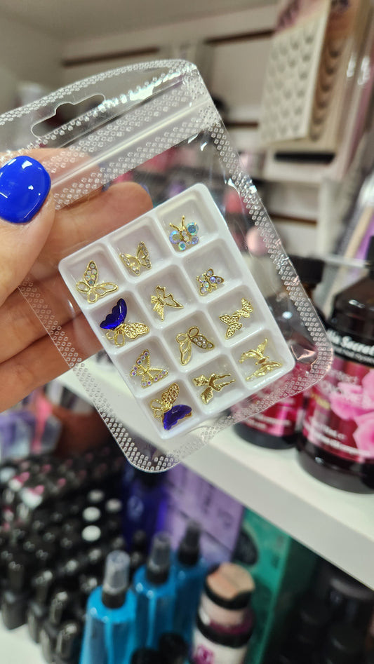 Joyitas cajita de mariposas en dorados
