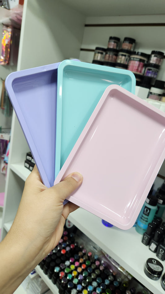 Bandejita acero inox 10x15aprox. Tonos pasteles