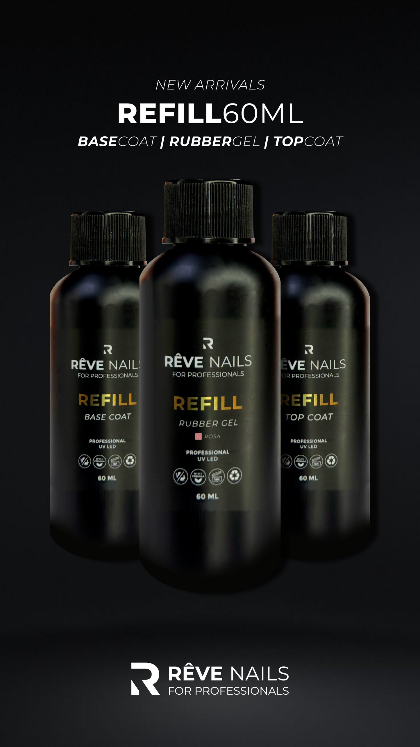 Refil ruber gel Reve en tono trasparente (se entrega 48hrs despues de la compra)