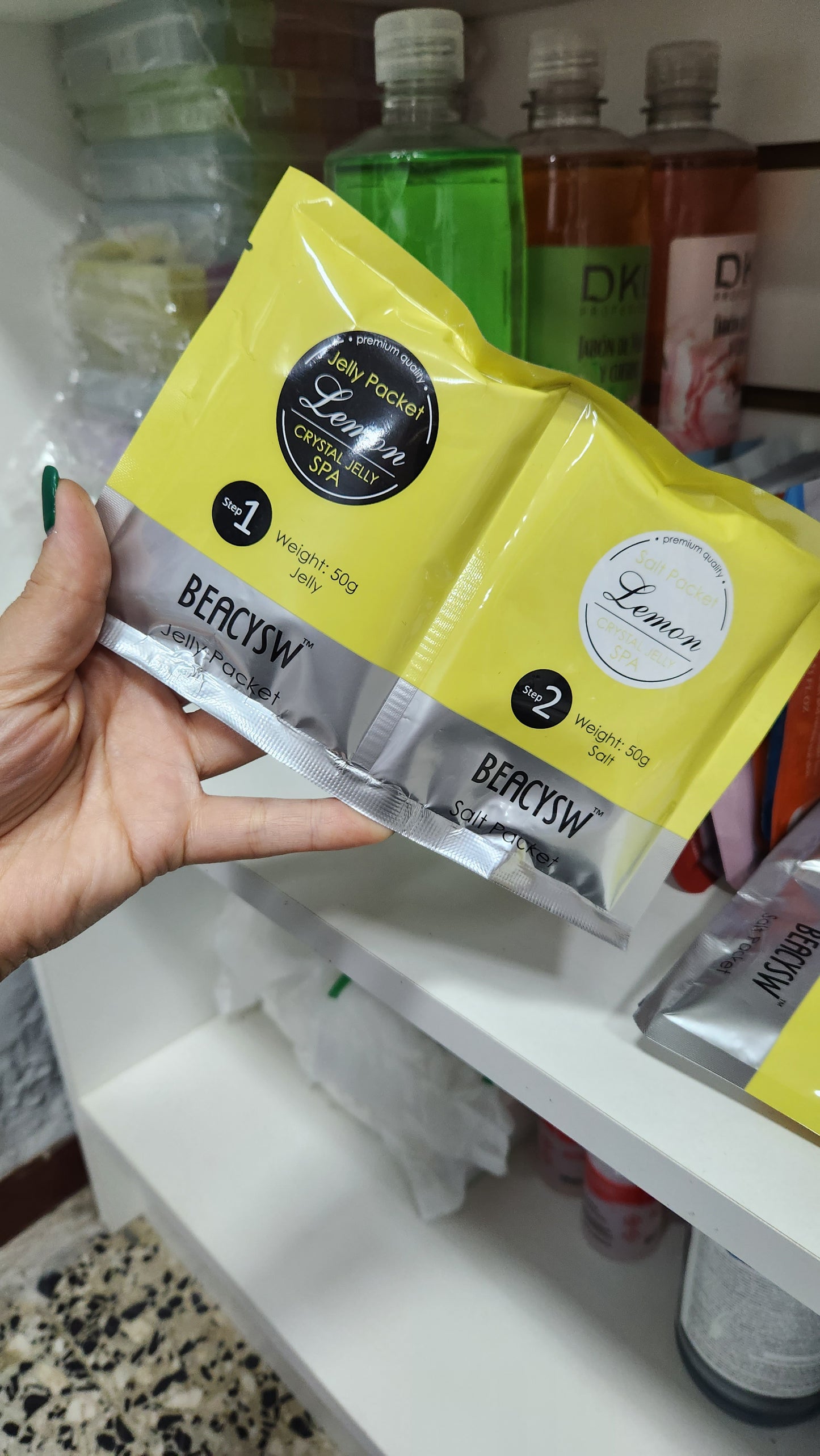 Gelatina para pies, Jely spa de pies paso 1 y paso 1. Rinde 2 aplicaciones o más