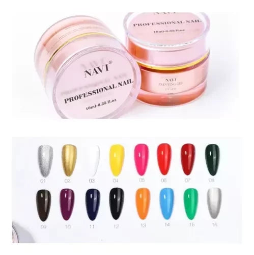 Gel paint navi 10ml. Dorado y plateado liso, excelente pigmentación!