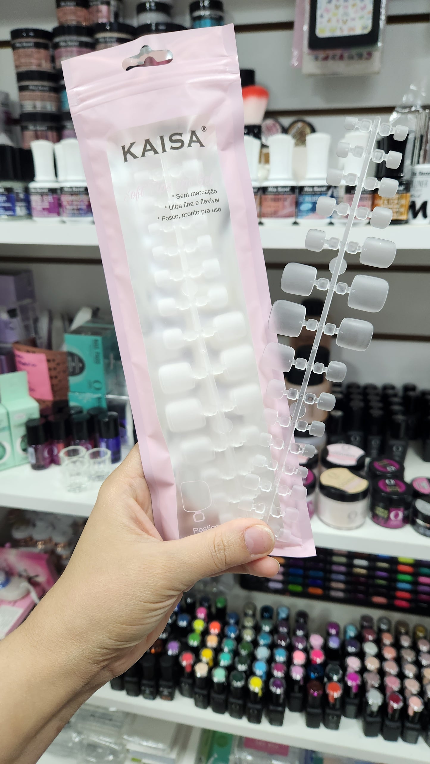 Tips para soft gel pre limado. Para pies. Paquete de 300uni, con 15 tamaños distintos