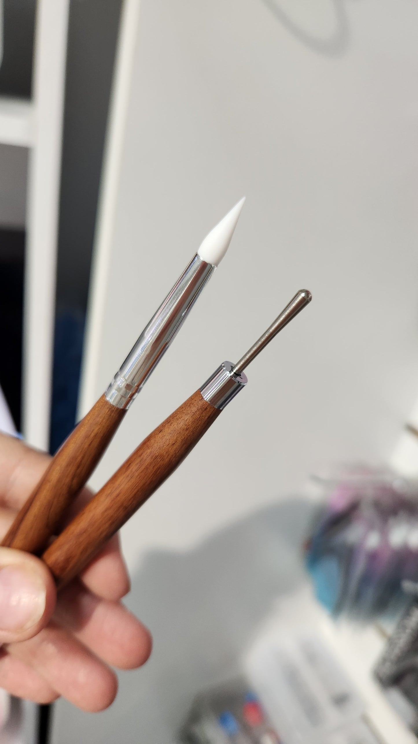 Pincel dúo para moldear gel sólido o 3D