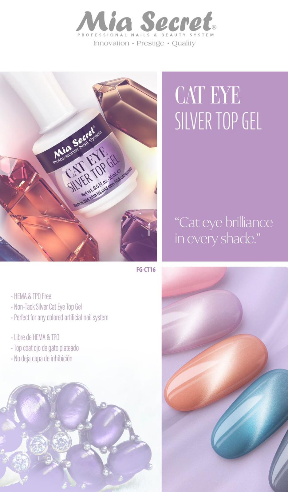 Mia secret Silver cat eye top coat