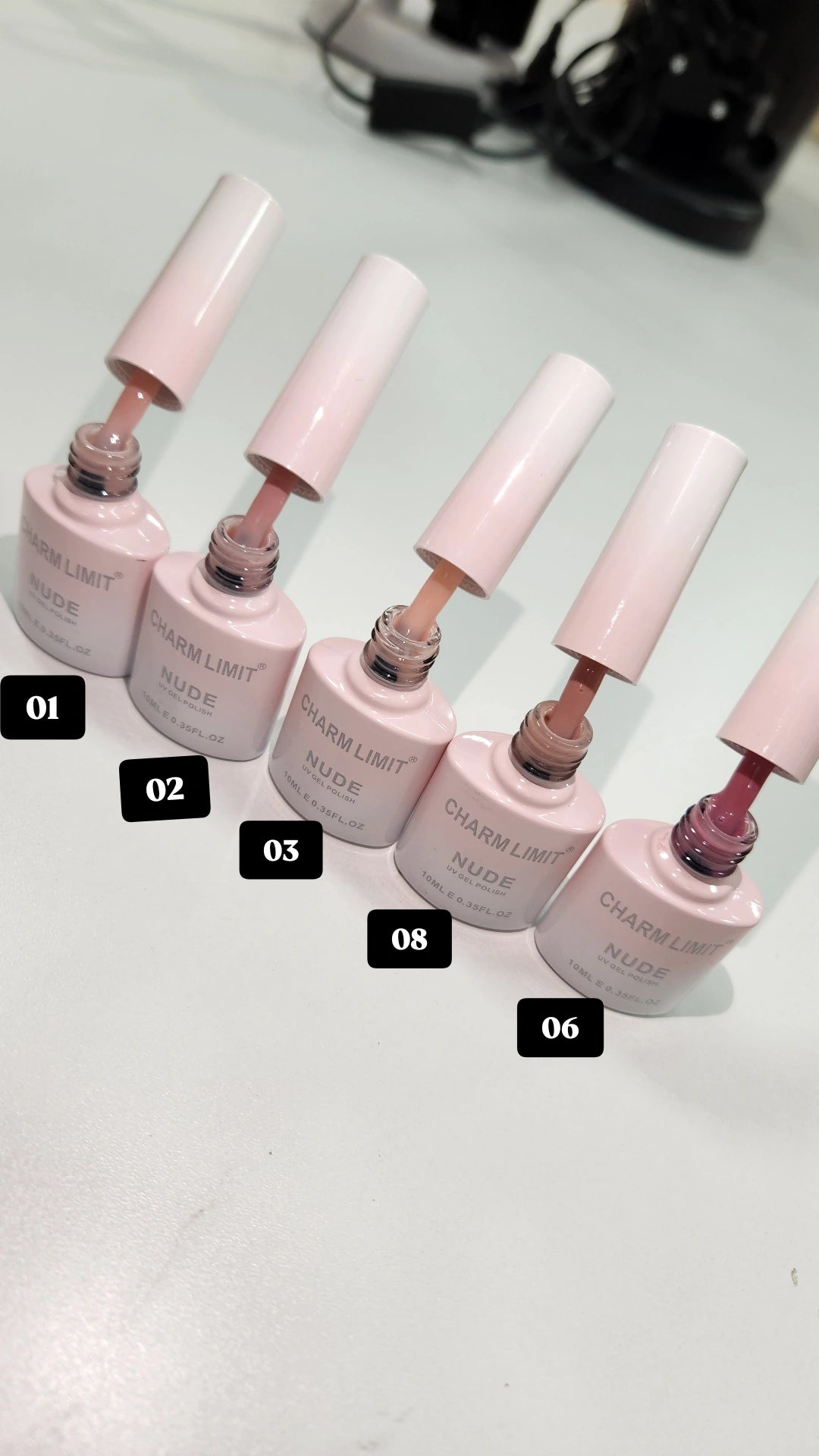 Esmaltes semipermanente charm limit colores lácteos