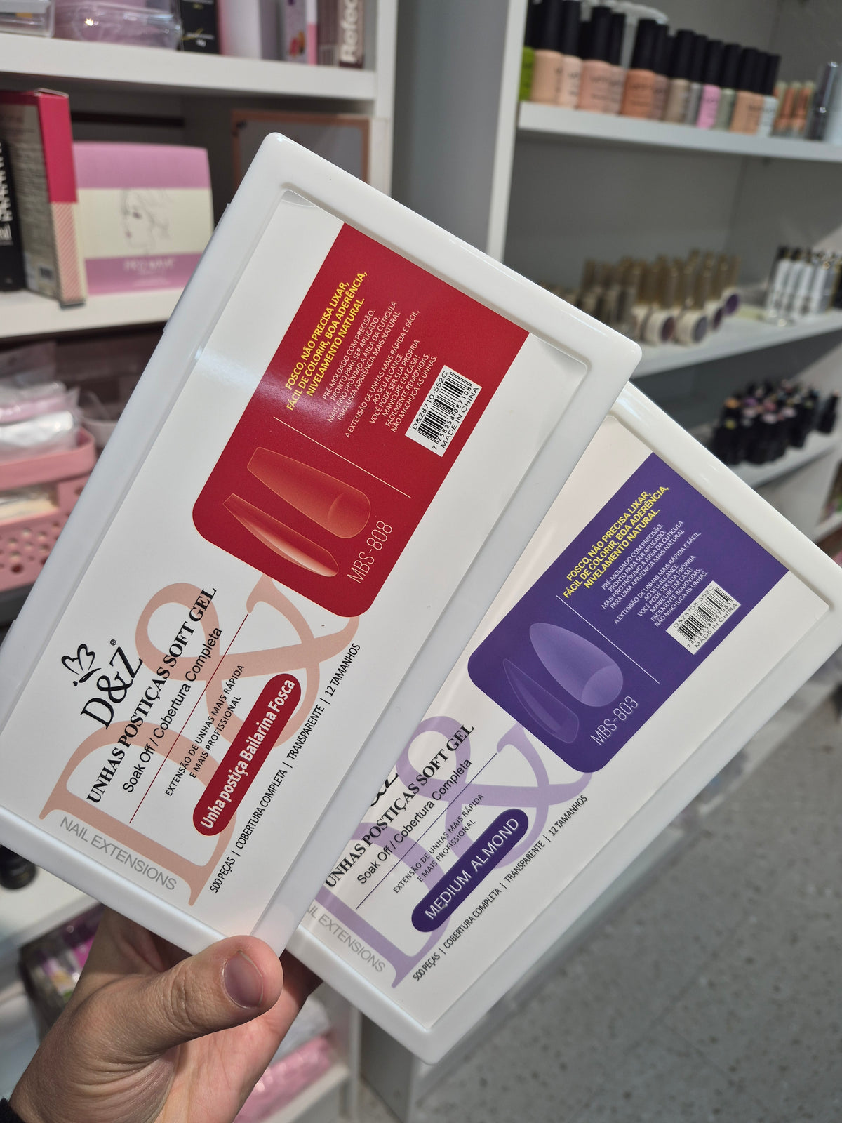 Tips para soft gel d&z Pre limados Caja de 500unidades
