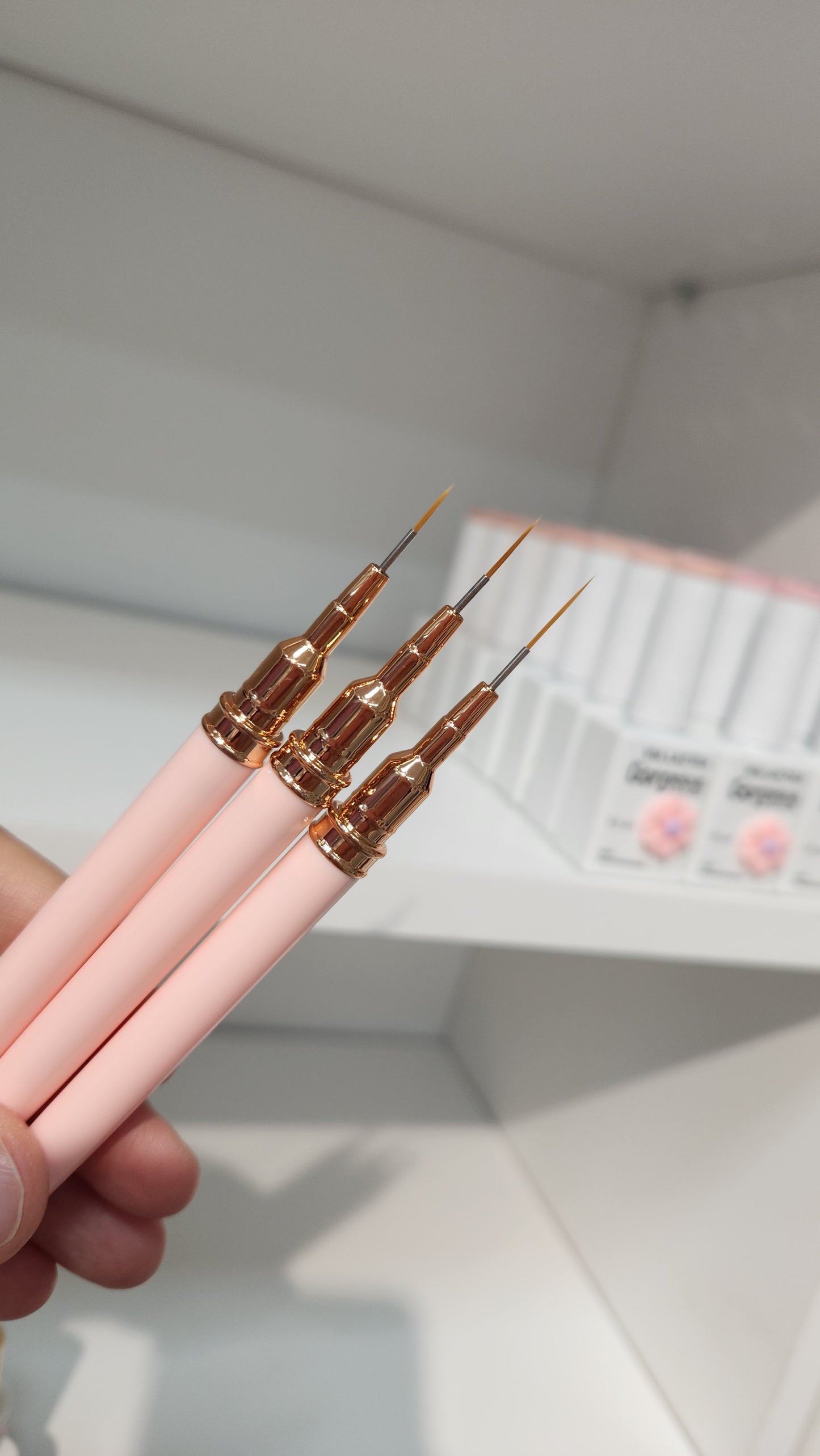 Set de 3 pinceles liners con tapa