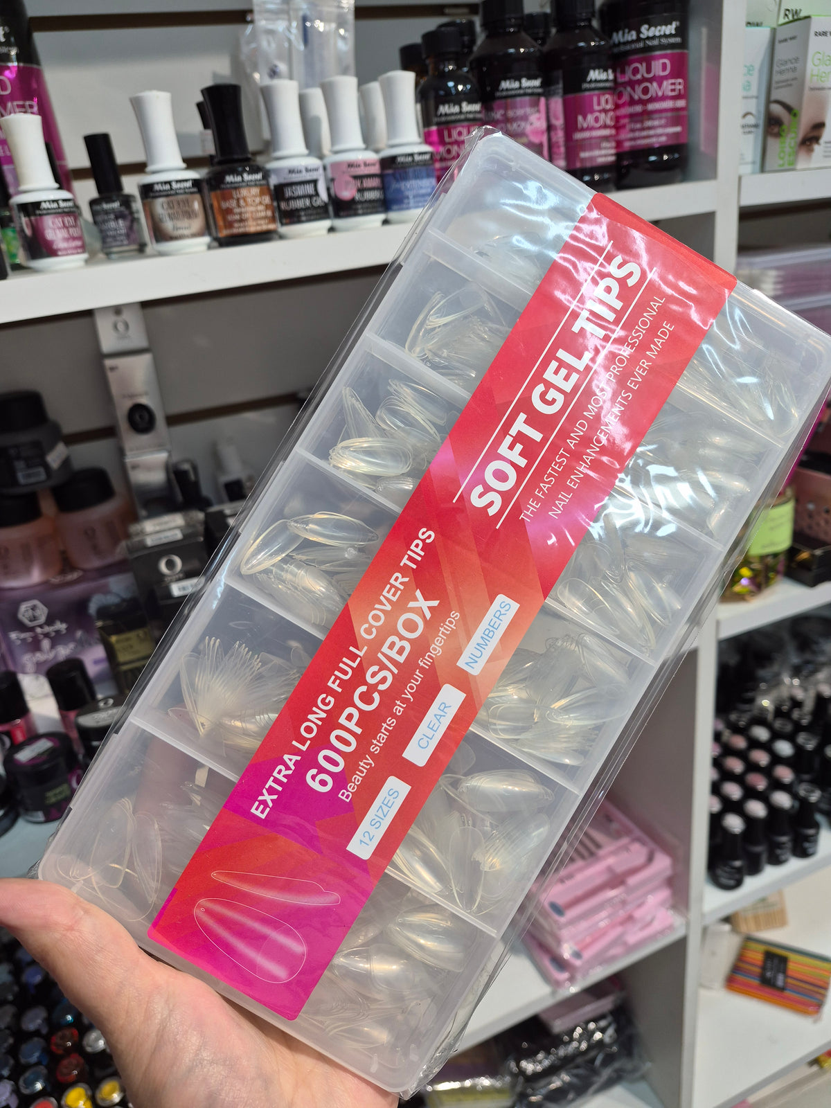 Tips para soft gel almendra corta. Caja de 600uni
