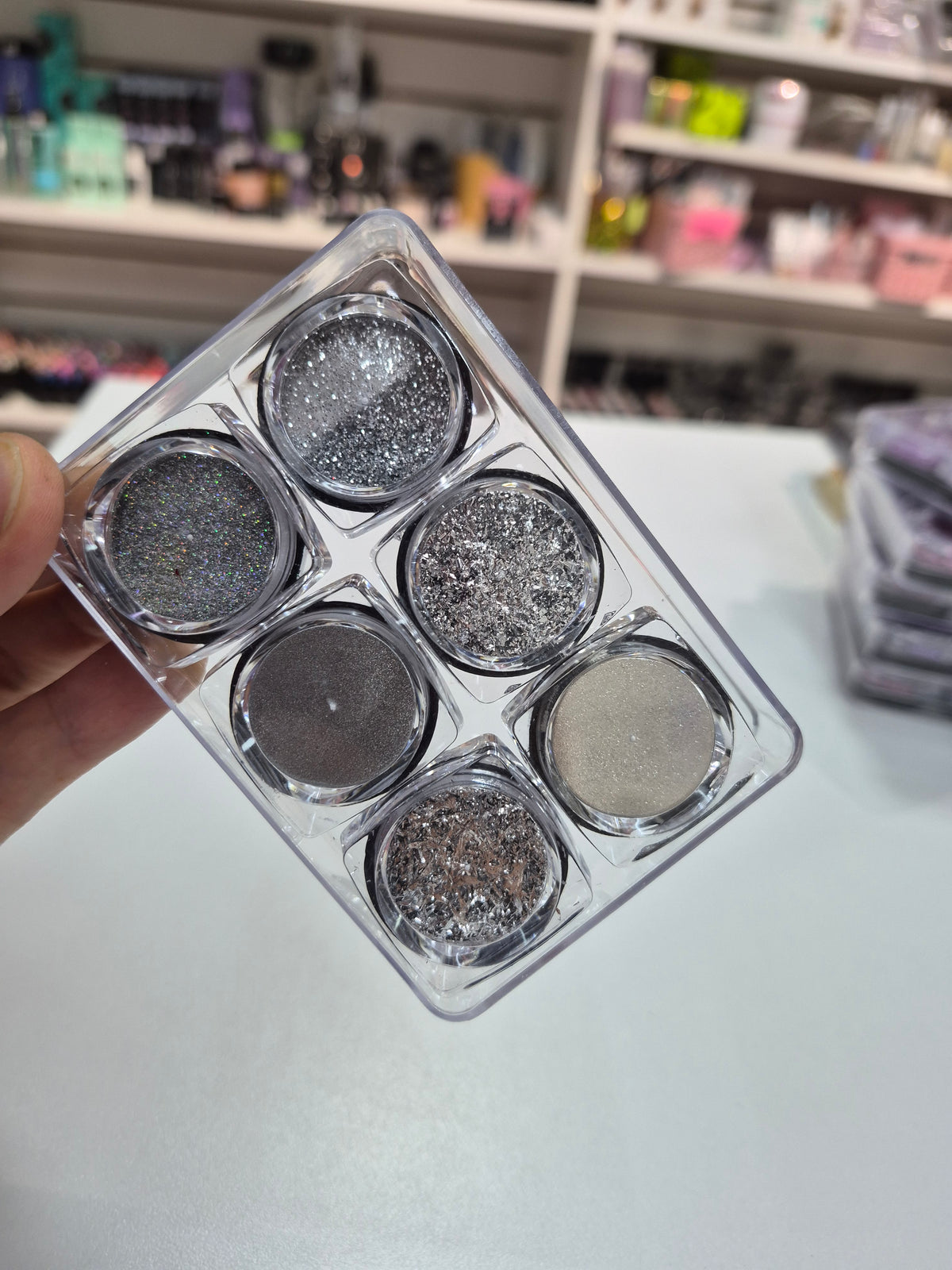 Polvo de frote y brillo para uñas pack por 6
