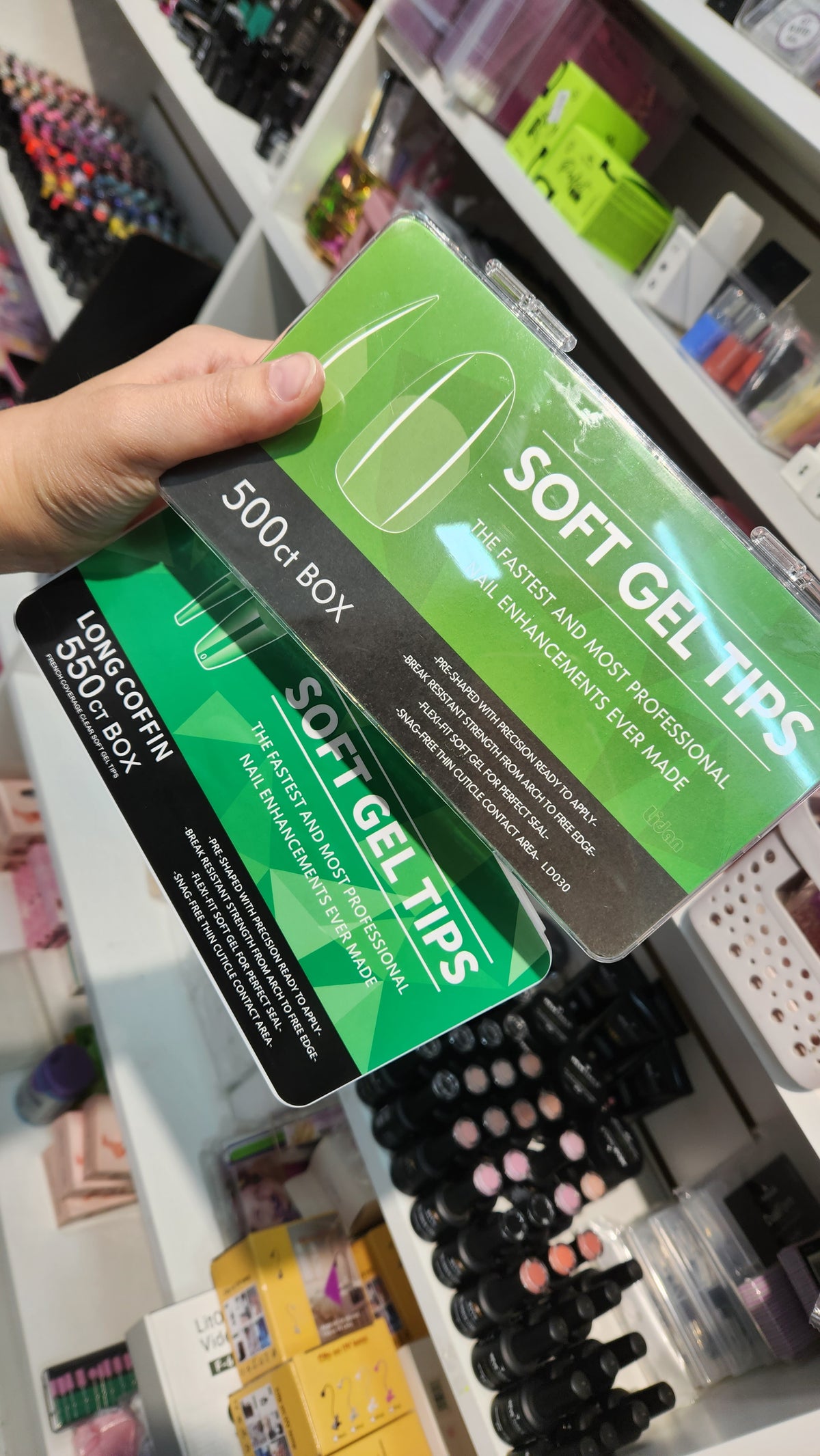 Tips para soft gel pre limado caja de 500unidades