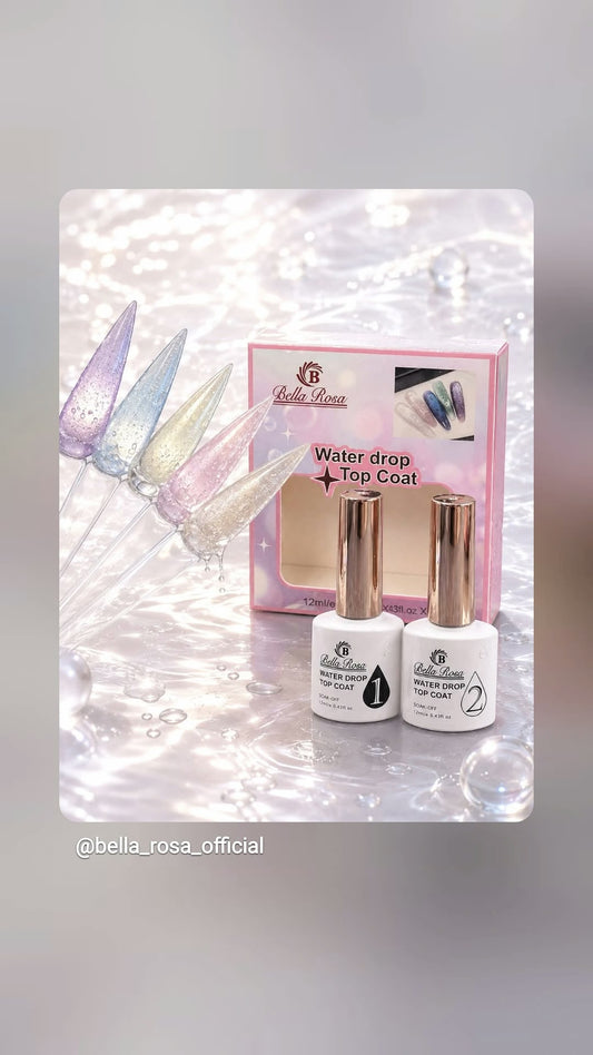 Top coat efecto gota de agua. Set x 2 de paso 1 y 2