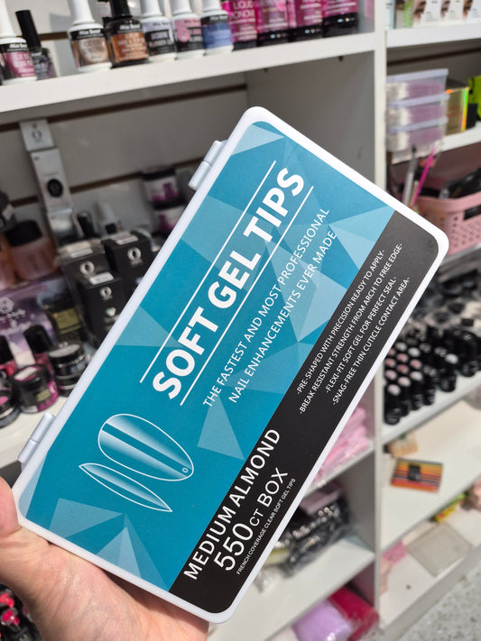 Tips para soft gel almendra caja de 550uni