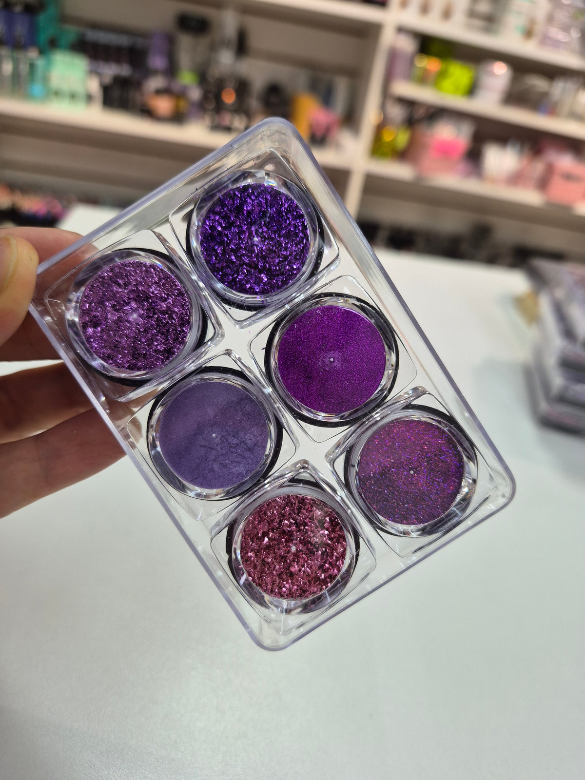 Polvo de frote y brillo para uñas pack por 6